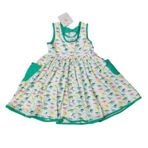 NWT Swoon Baby Size 5 Dino Bow Pocket Dress